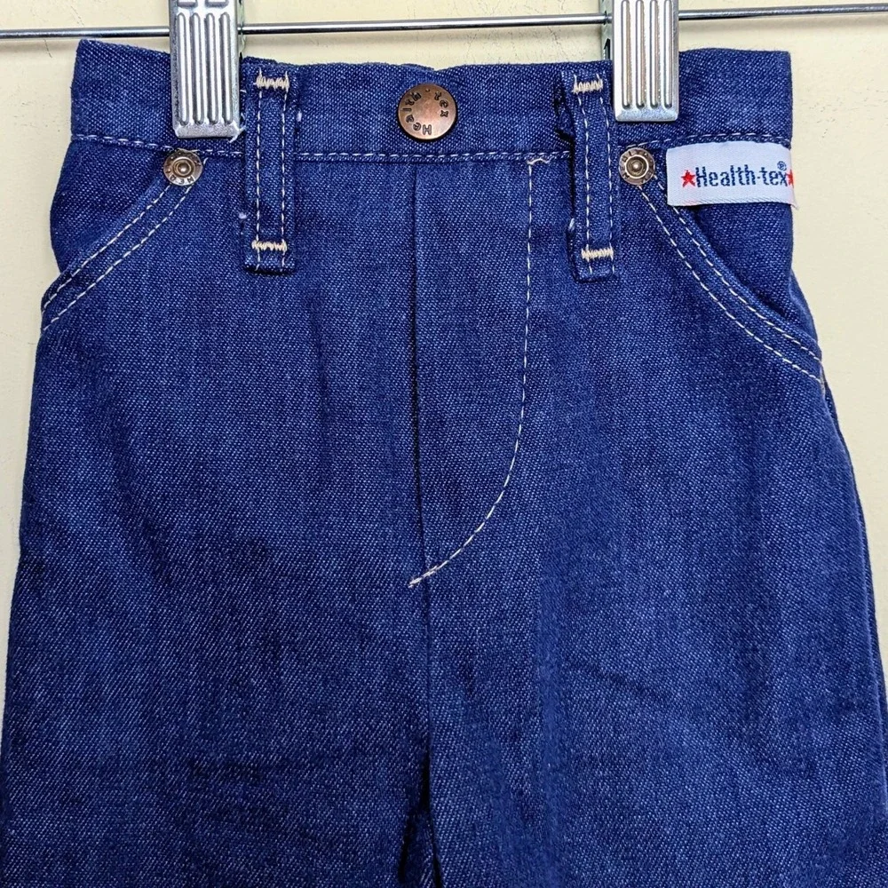 Vintage HealthTex 70s Wide Leg Logo‎ Cute Baby Denim Jeans - 6 Months